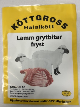 fryst lamm framdel i bitar